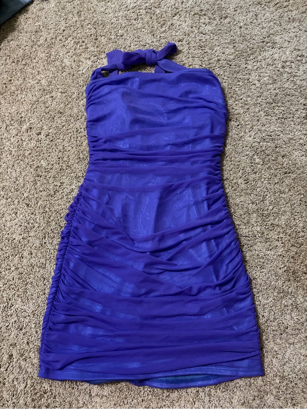 Purple Ruched Halter Mini Dress Lucy In The Sky Size 4